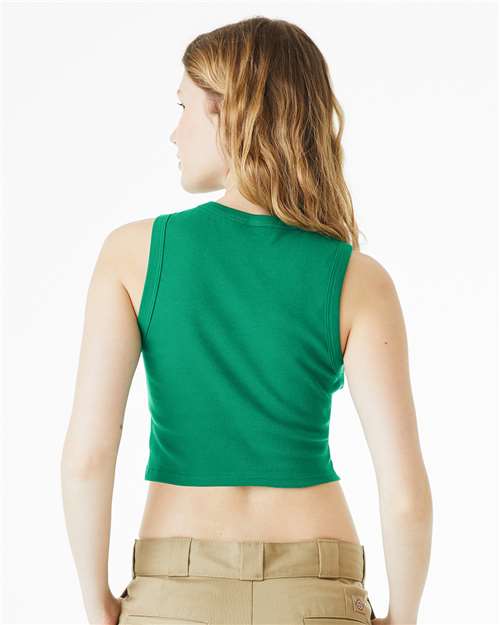 BELLA + CANVAS 1013 - Women's Micro Rib Muscle Crop Tank - Solid Kelly Blend