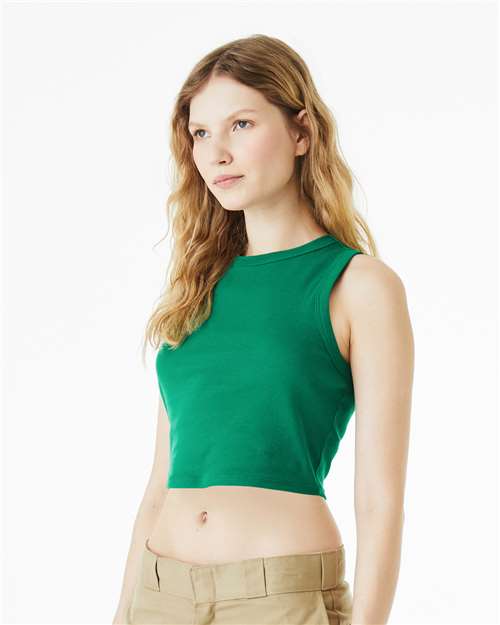 BELLA + CANVAS 1013 - Women's Micro Rib Muscle Crop Tank - Solid Kelly Blend