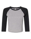 BELLA + CANVAS 1200 - Women's Micro Rib Three-Quarter Raglan Sleeve Baby Tee BELLA + CANVAS