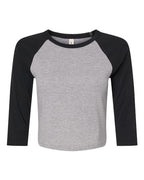 BELLA + CANVAS 1200 - Women's Micro Rib Three-Quarter Raglan Sleeve Baby Tee BELLA + CANVAS