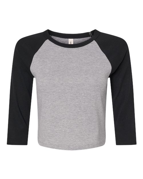 BELLA + CANVAS 1200 - Women's Micro Rib Three-Quarter Raglan Sleeve Baby Tee BELLA + CANVAS