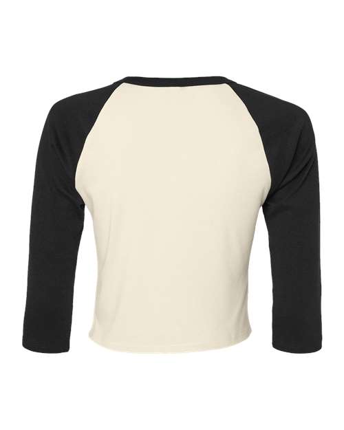 BELLA + CANVAS 1200 - Women's Micro Rib Three-Quarter Raglan Sleeve Baby Tee - Natural/ Black