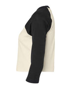 BELLA + CANVAS 1200 - Women's Micro Rib Three-Quarter Raglan Sleeve Baby Tee - Natural/ Black