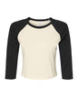 BELLA + CANVAS 1200 - Women's Micro Rib Three-Quarter Raglan Sleeve Baby Tee - Natural/ Black