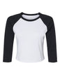 BELLA + CANVAS 1200 - Women's Micro Rib Three-Quarter Raglan Sleeve Baby Tee - White/ Black