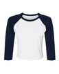 BELLA + CANVAS 1200 - Women's Micro Rib Three-Quarter Raglan Sleeve Baby Tee - White/ Navy