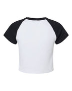 BELLA + CANVAS 1201 - Women's Micro Rib Raglan Baby Tee - White/ Black