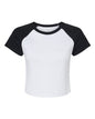 BELLA + CANVAS 1201 - Women's Micro Rib Raglan Baby Tee - White/ Black