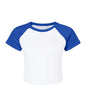 BELLA + CANVAS 1201 - Women's Micro Rib Raglan Baby Tee - White/ True Royal