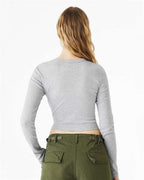 BELLA + CANVAS 1501 - Women's Micro Rib Long Sleeve Baby Tee - Athletic Heather