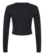 BELLA + CANVAS 1501 - Women's Micro Rib Long Sleeve Baby Tee - Solid Black Blend