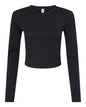 BELLA + CANVAS 1501 - Women's Micro Rib Long Sleeve Baby Tee - Solid Black Blend