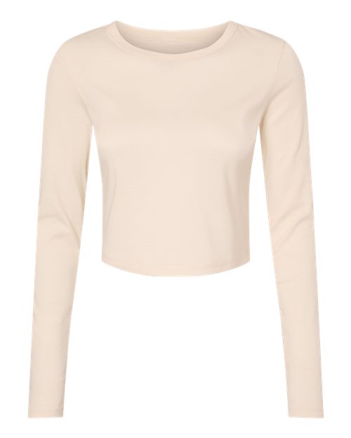 BELLA + CANVAS 1501 - Women's Micro Rib Long Sleeve Baby Tee - Solid Natural Blend