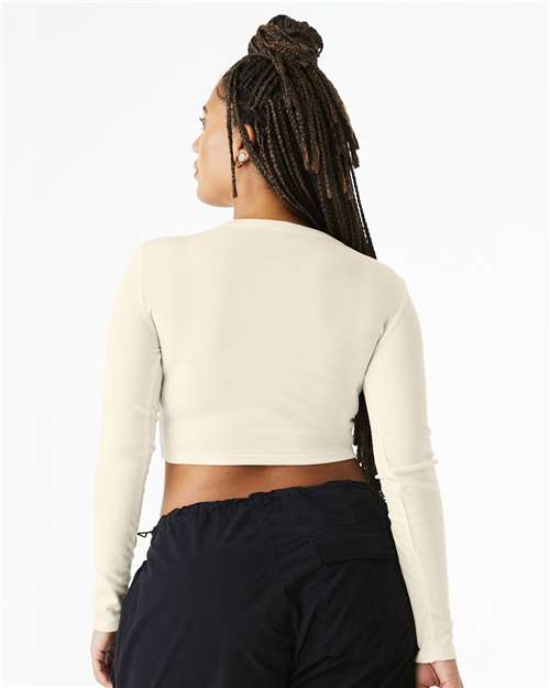 BELLA + CANVAS 1501 - Women's Micro Rib Long Sleeve Baby Tee - Solid Natural Blend