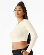 BELLA + CANVAS 1501 - Women's Micro Rib Long Sleeve Baby Tee - Solid Natural Blend