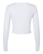 BELLA + CANVAS 1501 - Women's Micro Rib Long Sleeve Baby Tee - Solid White Blend