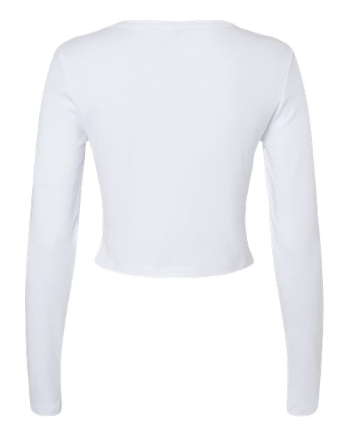 BELLA + CANVAS 1501 - Women's Micro Rib Long Sleeve Baby Tee - Solid White Blend