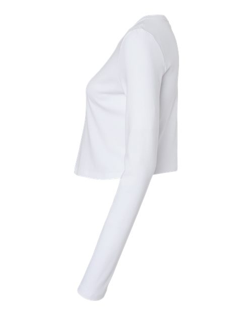 BELLA + CANVAS 1501 - Women's Micro Rib Long Sleeve Baby Tee - Solid White Blend