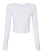 BELLA + CANVAS 1501 - Women's Micro Rib Long Sleeve Baby Tee - Solid White Blend