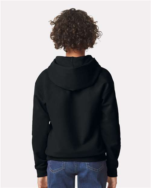 Gildan SF500B - Youth Softstyle Midweight Hooded Sweatshirt - Black