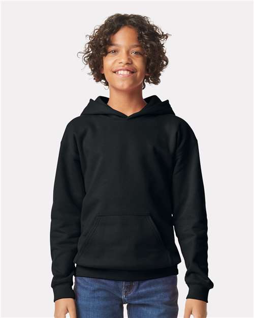 Gildan SF500B - Youth Softstyle Midweight Hooded Sweatshirt - Black