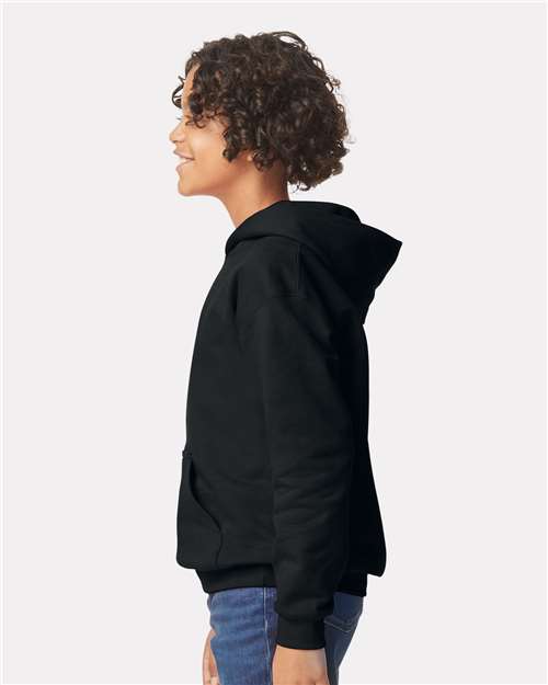 Gildan SF500B - Youth Softstyle Midweight Hooded Sweatshirt - Black