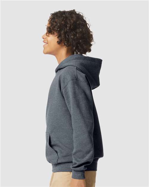 Gildan SF500B - Youth Softstyle Midweight Hooded Sweatshirt - Dark Heather