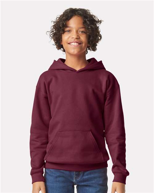 Gildan SF500B - Youth Softstyle Midweight Hooded Sweatshirt - Maroon