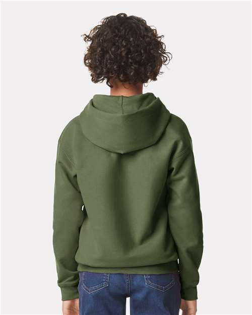 Gildan SF500B - Youth Softstyle Midweight Hooded Sweatshirt - Military Green