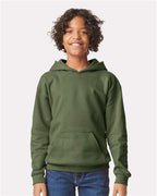 Gildan SF500B - Youth Softstyle Midweight Hooded Sweatshirt - Military Green