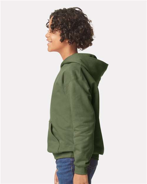 Gildan SF500B - Youth Softstyle Midweight Hooded Sweatshirt - Military Green