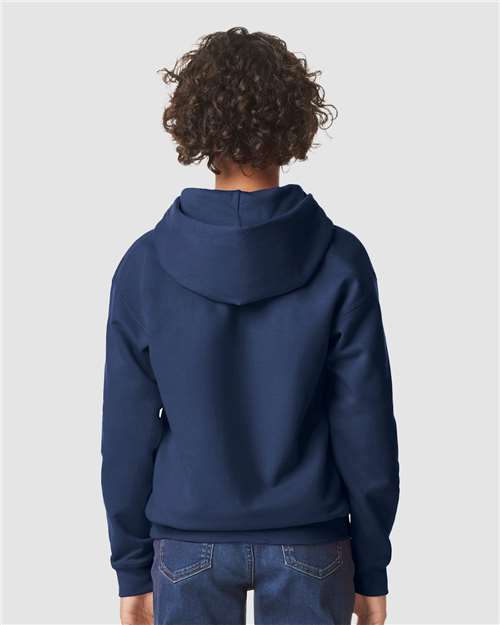 Gildan SF500B - Youth Softstyle Midweight Hooded Sweatshirt - Navy