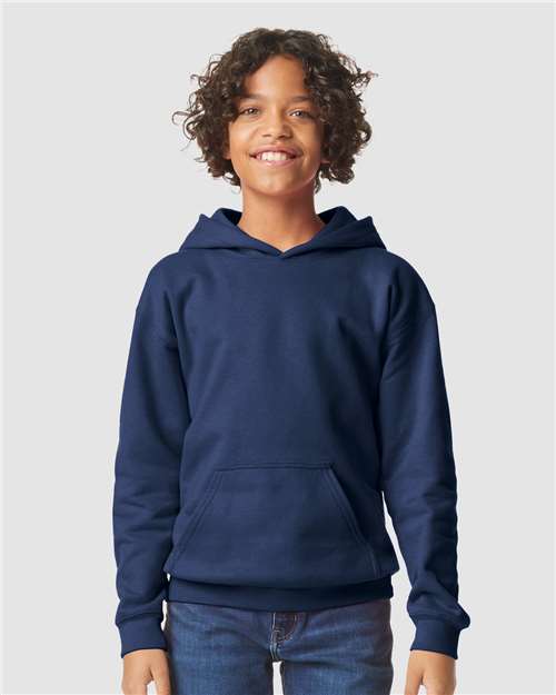 Gildan SF500B - Youth Softstyle Midweight Hooded Sweatshirt - Navy
