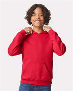 Gildan SF500B - Youth Softstyle Midweight Hooded Sweatshirt - Red