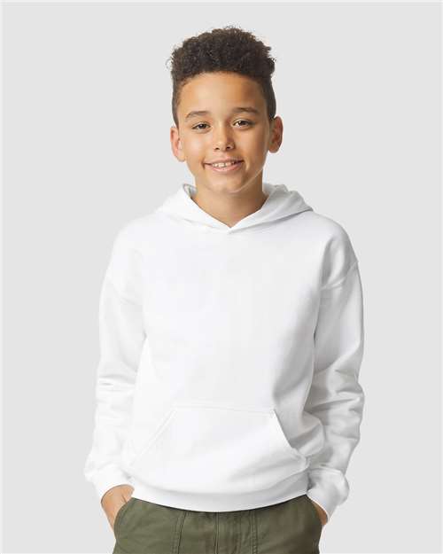 Gildan SF500B - Youth Softstyle Midweight Hooded Sweatshirt - White