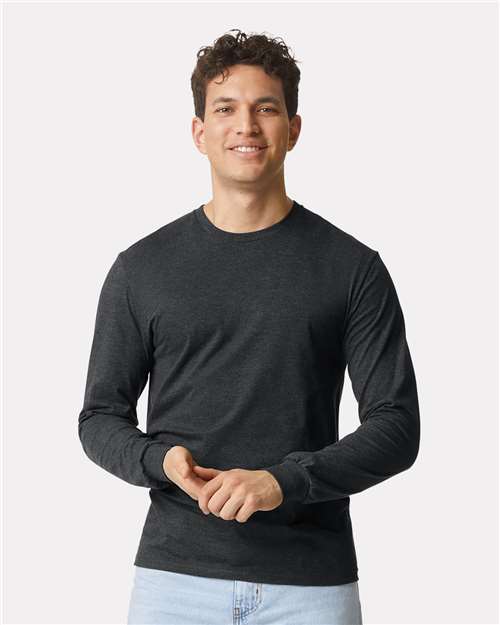 Gildan 64440CVC - Unisex Softstyle CVC Long Sleeve T-Shirt - Pitch Black Mist