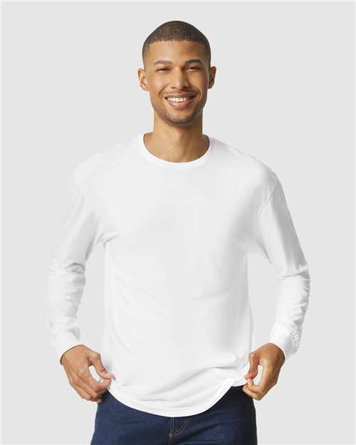 Gildan 64440CVC - Unisex Softstyle CVC Long Sleeve T-Shirt - White