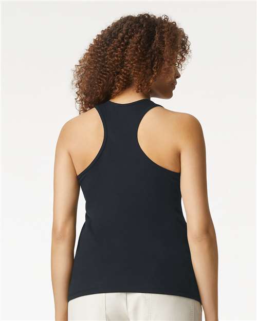 Gildan 64220LCVC - Women's Softstyle CVC Racerback Tank Top - Pitch Black