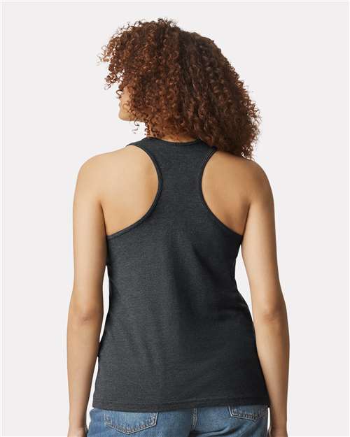 Gildan 64220LCVC - Women's Softstyle CVC Racerback Tank Top - Pitch Black Mist