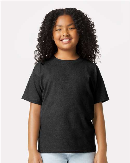 Gildan 64000BCVC - Youth Softstyle CVC T-Shirt - Pitch Black Mist