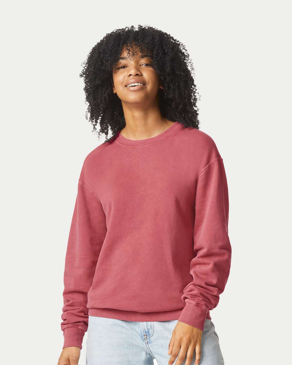 Comfort Colors 1466 — Unisex Garment-Dyed Lightweight Crewneck Sweatshirt — Crimson
