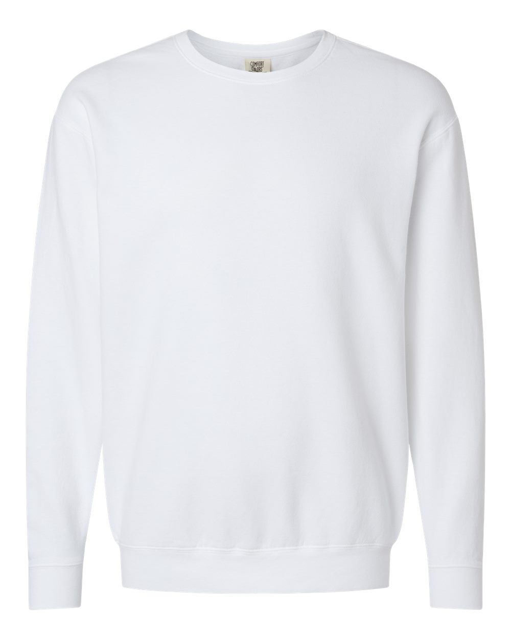 Comfort Colors 1466 — Unisex Garment-Dyed Lightweight Crewneck Sweatshirt — White (flat)