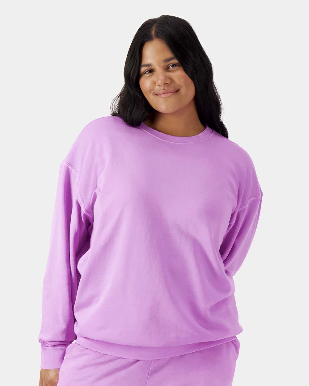 Comfort Colors 1466 — Unisex Garment-Dyed Lightweight Crewneck Sweatshirt — Neon Violet