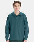 ComfortWash by Hanes GDH490 - Unisex Garment-Dyed Polo Collar Sweatshirt — Cactus