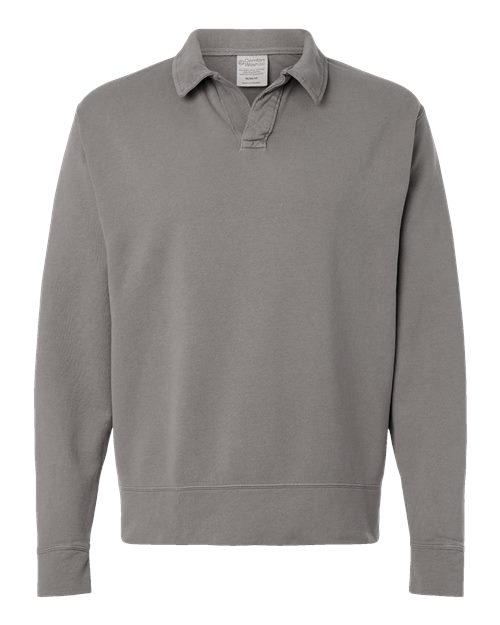 ComfortWash by Hanes GDH490 - Unisex Garment-Dyed Polo Collar Sweatshirt ComfortWash by Hanes