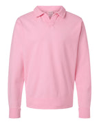 ComfortWash by Hanes GDH490 - Unisex Garment-Dyed Polo Collar Sweatshirt — Cotton Candy (flat)