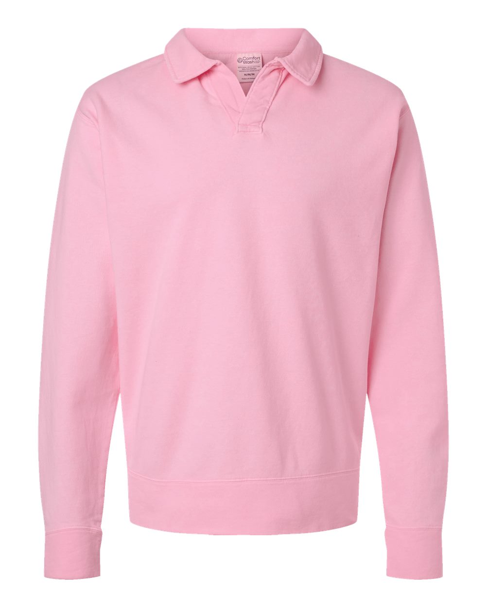 ComfortWash by Hanes GDH490 - Unisex Garment-Dyed Polo Collar Sweatshirt — Cotton Candy (flat)