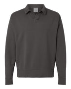 ComfortWash by Hanes GDH490 - Unisex Garment-Dyed Polo Collar Sweatshirt — New Railroad Grey (flat)