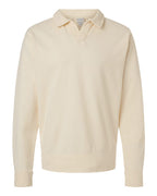 ComfortWash by Hanes GDH490 - Unisex Garment-Dyed Polo Collar Sweatshirt — Parchment (flat)