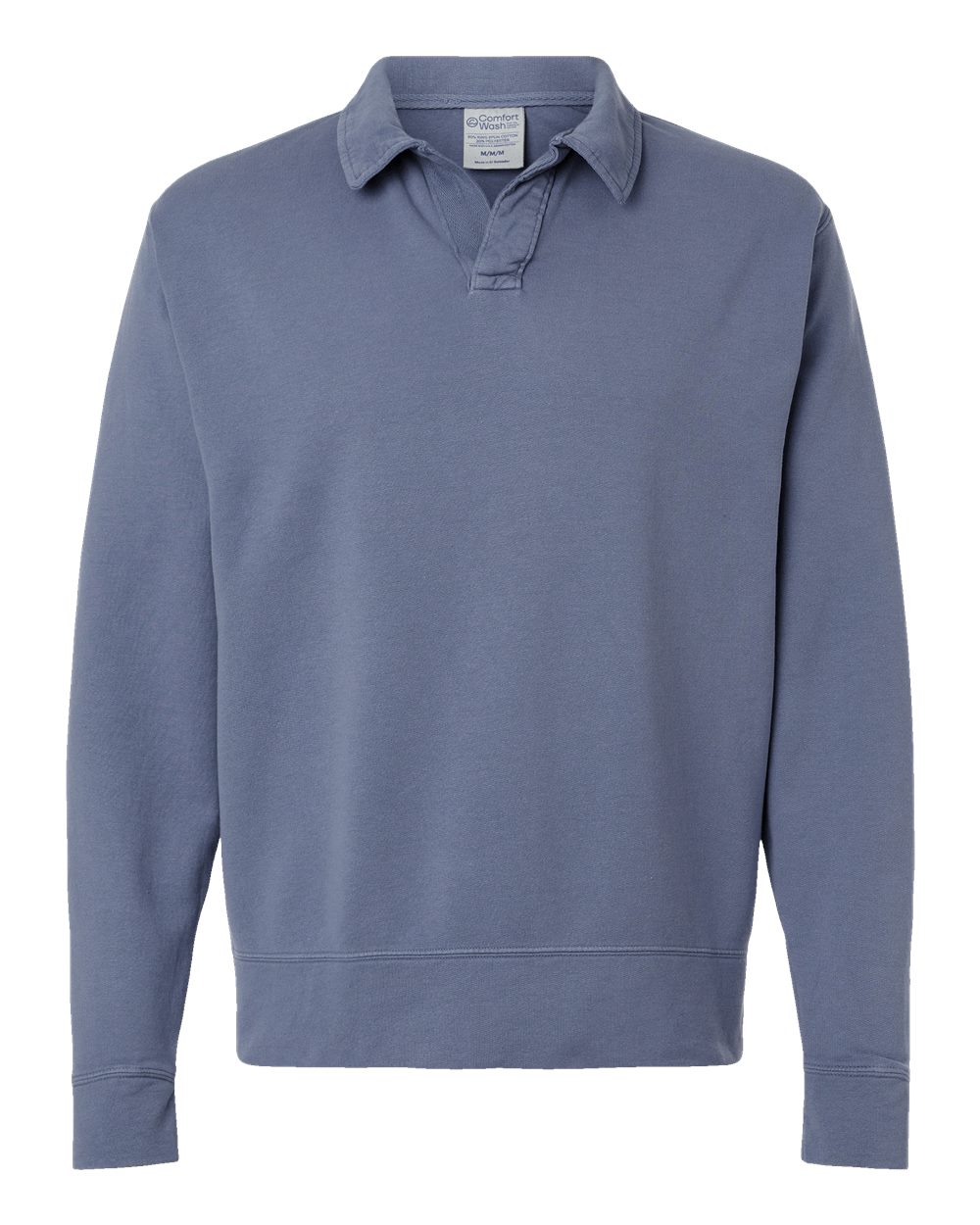 ComfortWash by Hanes GDH490 - Unisex Garment-Dyed Polo Collar Sweatshirt — Saltwater (flat)
